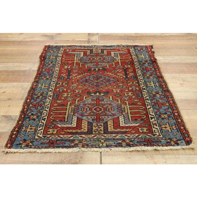 Textile Antique Persian Karaja Heriz Rug, 02'10 X 03'10 For Sale - Image 7 of 9
