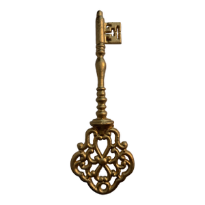 Oversized Vintage Gilt Cast Iron Decorative Skeleton Key Sculpture
