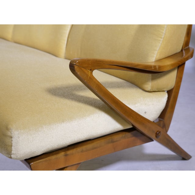Mid-Century Modern Three-Seater Wooden Sofa by Guglielmo Ulrich, Italy, 1950s For Sale - Image 6 of 11