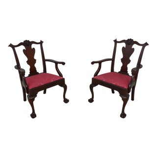 Pair Henkel Harris Ball & Claw Mahogany Armchairs For Sale