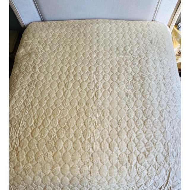 Frette Frette Royal Collection Embroidered Yellow King Cotton Coverlet, Italy For Sale - Image 4 of 7