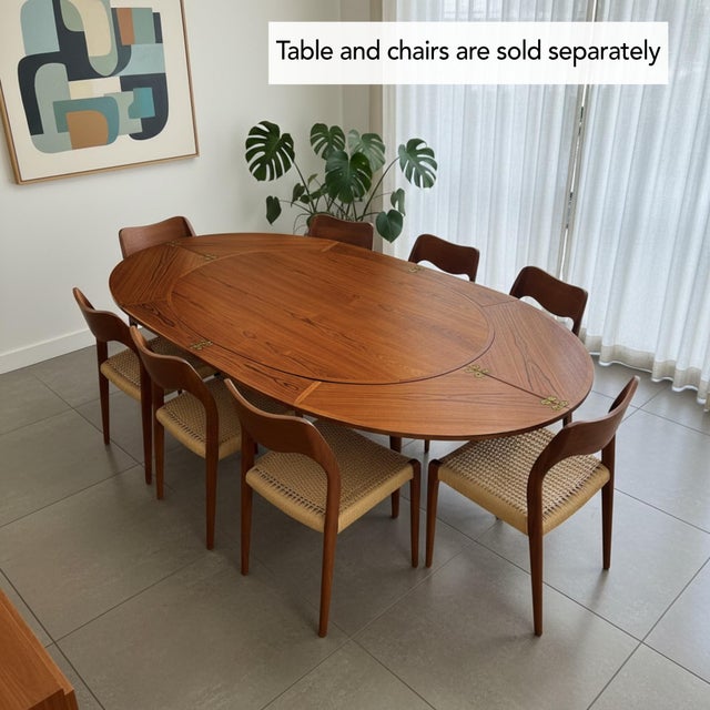Mid-Century Modern Refinished Expanding Oval Danish Modern Teak Flip-Flap Dining Table by Dyrlund For Sale - Image 3 of 18