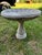 Gray Vintage Concrete Shell Motif Bird Bath and Base- 2 Pieces For Sale - Image 8 of 8