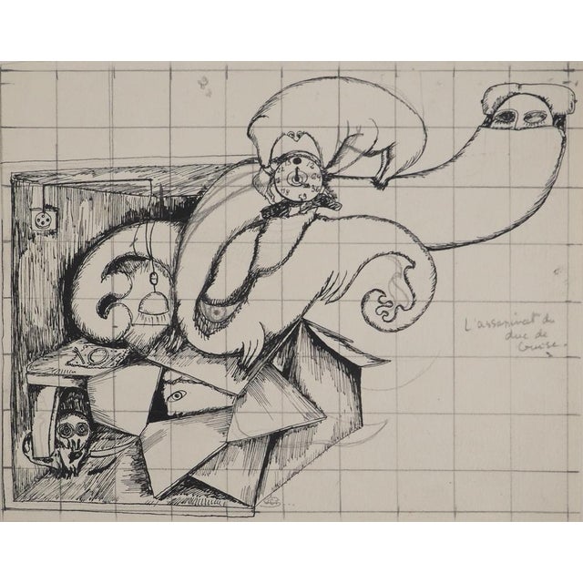 Jean-Claude Silbermann, Sneaky Signs, Sleeping Time, Original Drawing For Sale - Image 6 of 6