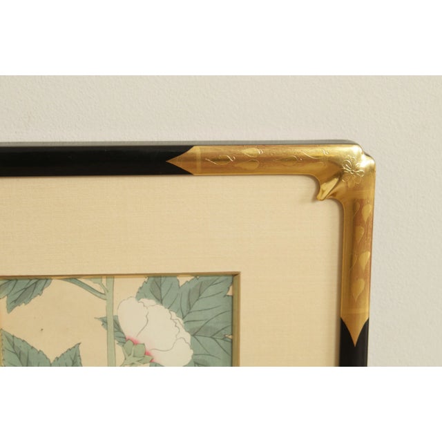 Vintage Asian Style Custom Framed Floral Print For Sale In Philadelphia - Image 6 of 13