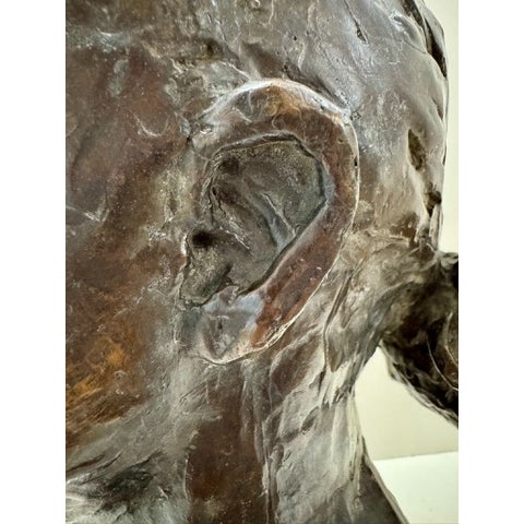 Bronze 1960s Larry Mohr Bronze Bust Sculpture Signed From Artist Estate For Sale - Image 8 of 10