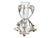 Victorian English centerpiece vase featuring a dramatic silverplate base formed with stag head mounts and branching...