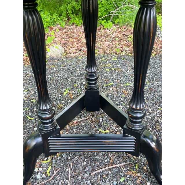 2000 - 2009 Queen Anne Style Cherry Pedestal Base Side Table For Sale - Image 5 of 7