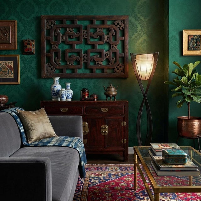 1980s 40" Vintage Dark Brown Geometric Fortune Bats Rectangular Wood Panel For Sale - Image 5 of 9