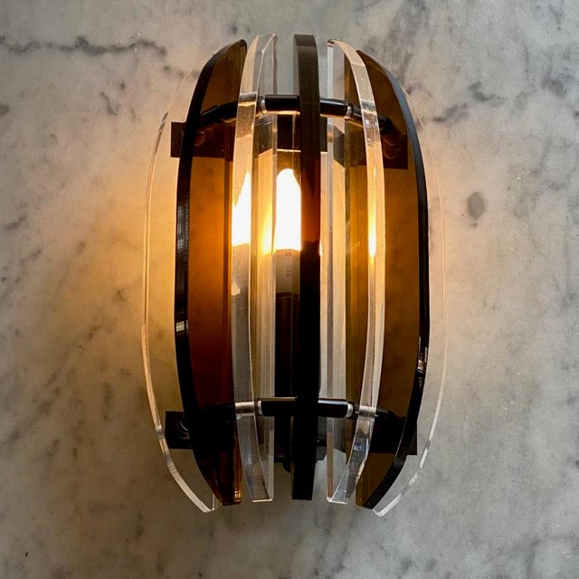 Midcentury Style Wall Lights in Acrylic, 1980s, Set of 2 For Sale - Image 15 of 18