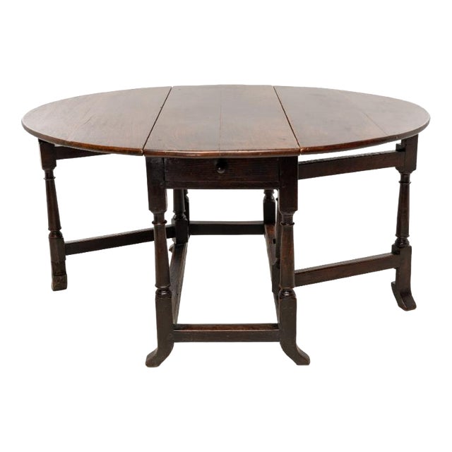 Charles II Oak Gate Leg Dining Table, 1680 For Sale