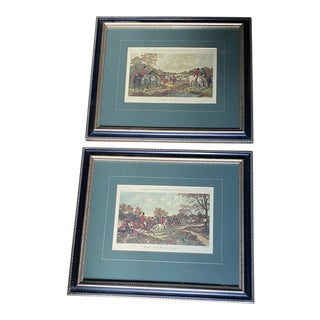 Late 20th Century English Hunting Scenes, Framed - a Pair For Sale