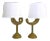 Ram's Horn and Brass Table Lamps - a Pair For Sale