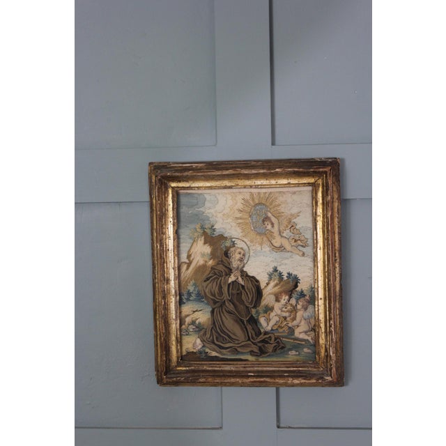 Spanish Artist, Composition, 18th Century, Embroidered & Painted Silk Panel For Sale - Image 10 of 18
