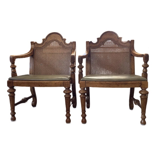 Vintage Drexel French Provincial Dining Armchairs, A Pair For Sale