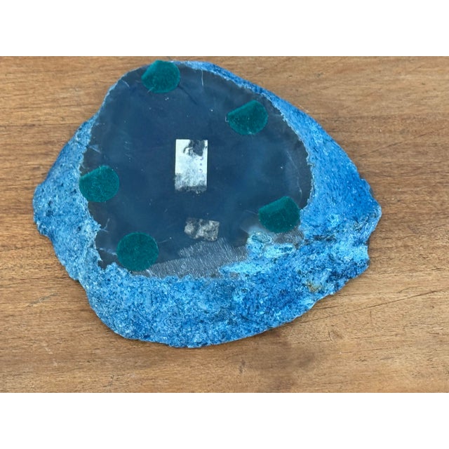 Mid-Century Modern Vintage Polished Blue Agate Slab For Sale - Image 3 of 5