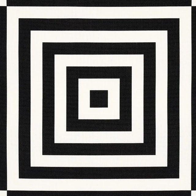 Hollywood Regency Schumacher Roxbury Indoor/Outdoor Fabric in Black For Sale - Image 3 of 4