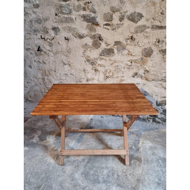 Mid-20th Century Folding Pine Table, 1950s For Sale - Image 9 of 18