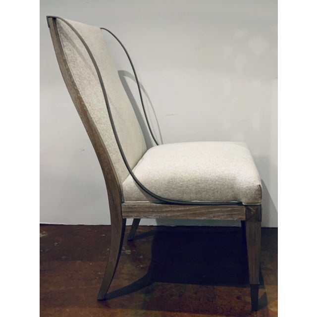 2020s Caracole Organic Modern Gray and White Open Arms Side Chairs Pair For Sale - Image 5 of 7