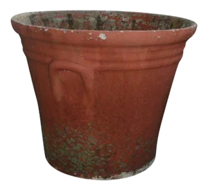 Vintage 1940's Watts Concrete Terra Cotta Finish Palm Beach Flower Palm Tree Pot