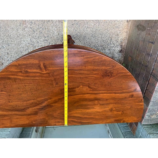 Antique Louis Philippe Style Flip Top /Folding Top Demi Lune Expanding Console Table For Sale - Image 10 of 18