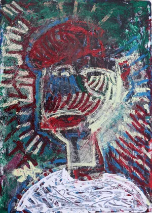 Sax Berlin "Guardian Bro": Contemporary Neo Expressionist Painting 2010