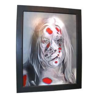 Huge Original 2009 Buddy Nestor Pop Surrealism Morbid Acrylic Portrait Painting For Sale