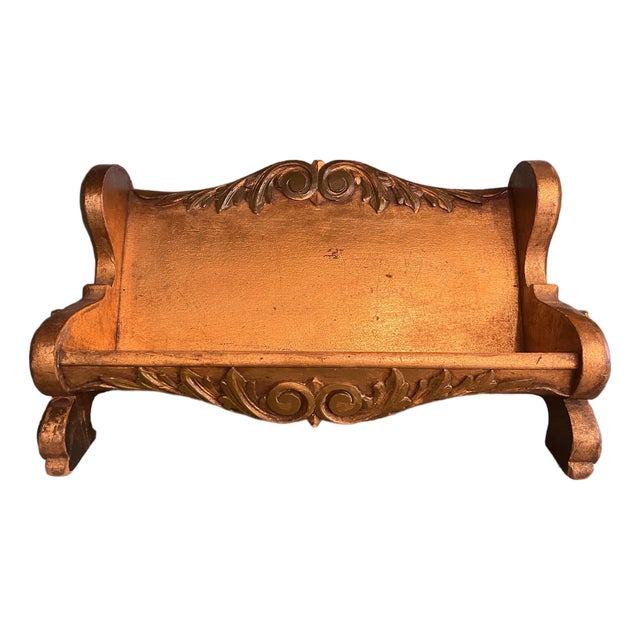 Antique 19th Century Italian Baroque or Renaissance Revival Carved Giltwood and Polychrome Book Stand For Sale