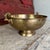 1970s Vintage Hammered Brass Footed Compote Bowl With Handles For Sale - Image 5 of 8