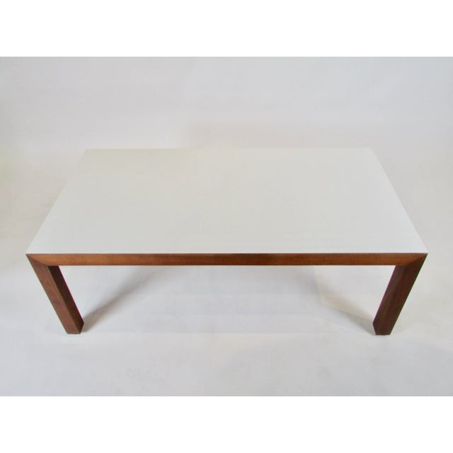 Mid-Century Modern 1960s Modernist Rectangular Wood Coffee Table With White Formica Top For Sale - Image 3 of 13