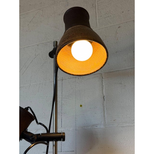 Ceramic Floor Lamp With Dual Shades Danish Mid-Century Modern 1960s For Sale In Los Angeles - Image 6 of 11