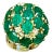 12.5 Ct Natural Brazilian Emerald & Dimond Dome Shape Cocktail Ring 14 Kt Y Gold For Sale