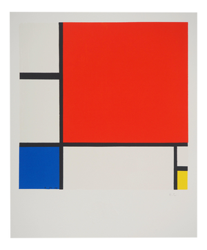 Piet Mondrian, Composition II in Red, Blue and Yellow, Lithograph