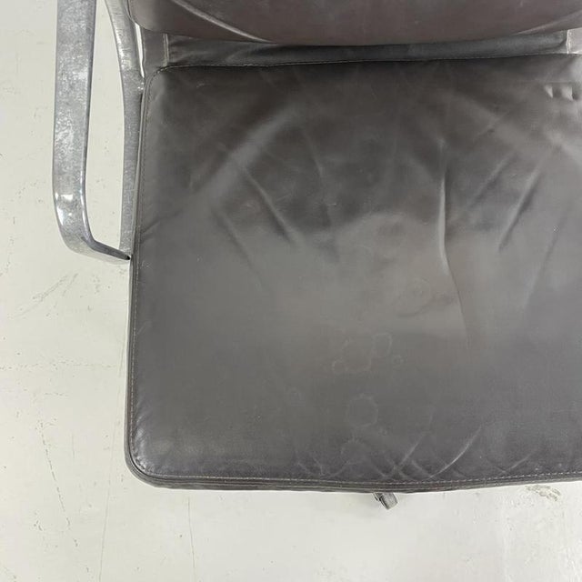 1960s Soft Pad Group Chair in Dark Brown Leather by Charles and Ray Eames for Herman Miller, 1960s For Sale - Image 5 of 11