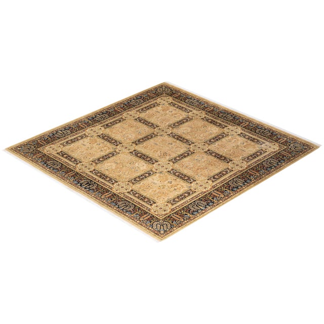 Yellow Mogul, One-of-a-Kind Hand-Knotted Area Rug - Yellow, 8' 1" x 8' 4" For Sale - Image 8 of 8