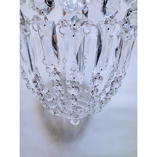 1960s 1960's Antique Crystal Basket-Style Pendant Chandelier For Sale - Image 5 of 12