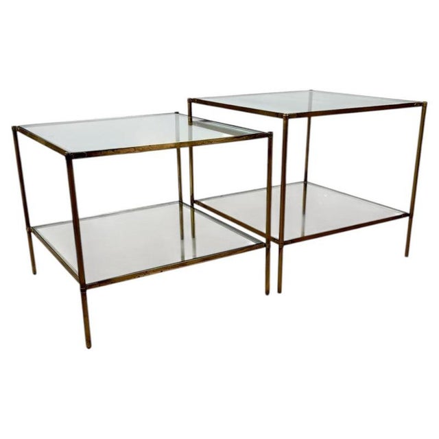 Brass and Glass Tables T12 by C. Corradi Dellacqua for Azucena, 1960s, Set of 2 For Sale - Image 12 of 12