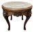Antique French Renaissance Revival Center Table Round Marble Carved Walnut C1900 For Sale
