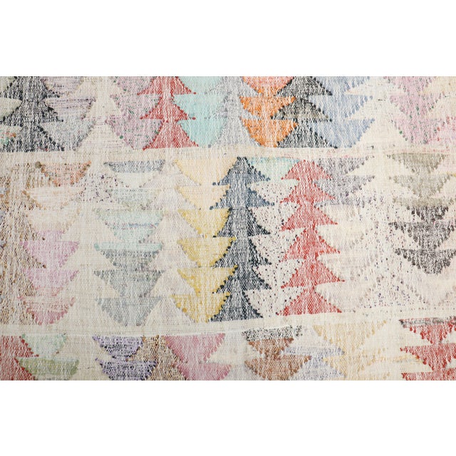 Vintage Inspired Zabihi Collection Oversize Geometric Turkish Kilim For Sale - Image 9 of 11