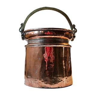 Antique Scandinavian Coal or Fireplace Bucket in Copper, 18th Century For Sale