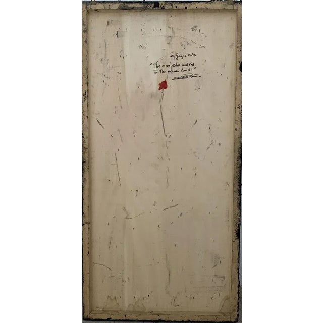 Walter Parini, L'uomo che camminava nella terra di nessuno, Mixed Media on Canvas with Applications, 2010 For Sale - Image 12 of 13