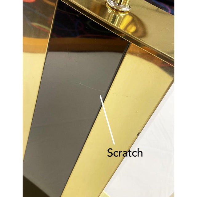 Pair of Gold and Black Pierre Cardin Style Metal Table Lamps For Sale - Image 12 of 12