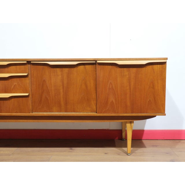 Wood Mid Century Modern Vintage British Teak Sideboard Credenza For Sale - Image 7 of 14