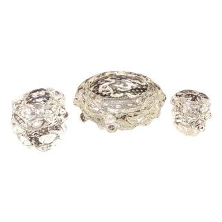 Murano Glass Smoking Set by Ercole Barovier for Barovier & Toso, 1940s, Set of 3 For Sale