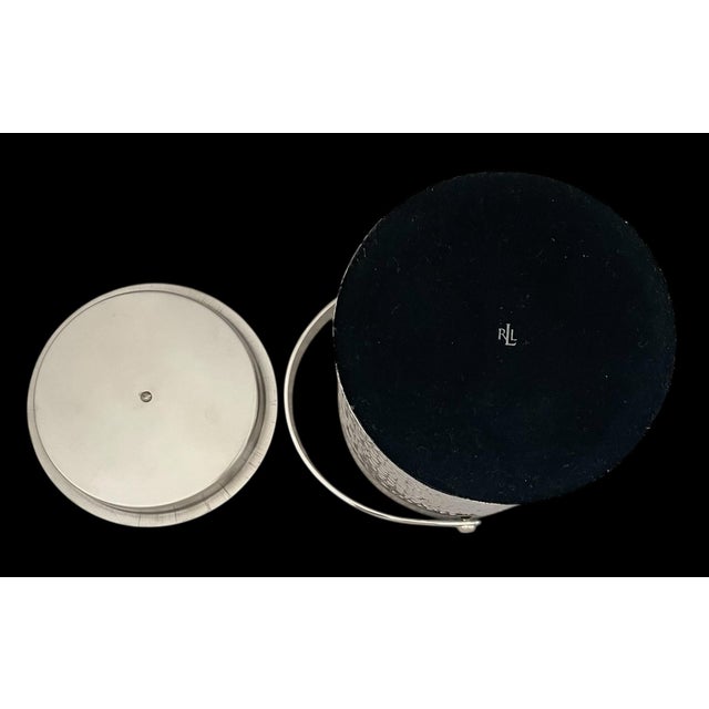 Metal Rare Vintage Ralph Lauren Home Crocodile Repousse Stainless Steel Ice Bucket For Sale - Image 7 of 7