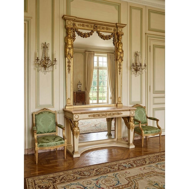 Late 18th Century Late 18th Century Italian Neo-Classical Patinated Wood, Giltwood, and Sienna and Breccia Pernice Marble Console Table With Caryatids Legs For Sale - Image 5 of 5