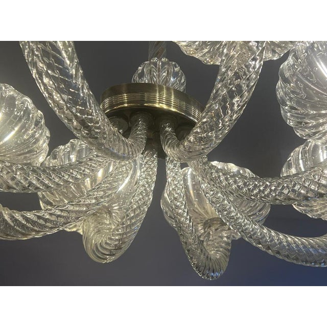 Murano Glass Chandelier attributed to Barovier & Toso, 1940s For Sale - Image 15 of 18