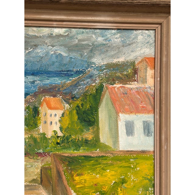 Coastal Landscape with House, 1950s, Oil Painting on Panel, Framed For Sale - Image 14 of 18