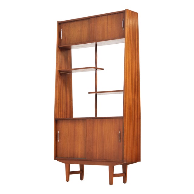 Mid Century Teak Bookcase Room Divider For Sale