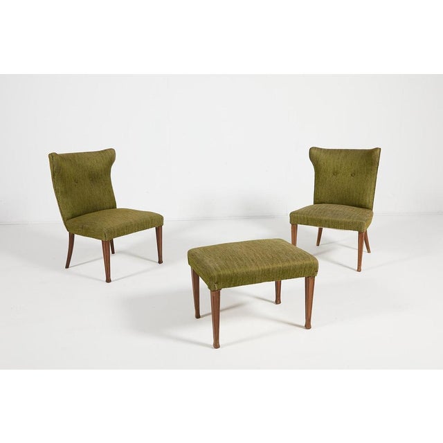 Mid-Century Chairs with Ottoman, 1960s, Set of 3 For Sale - Image 4 of 12